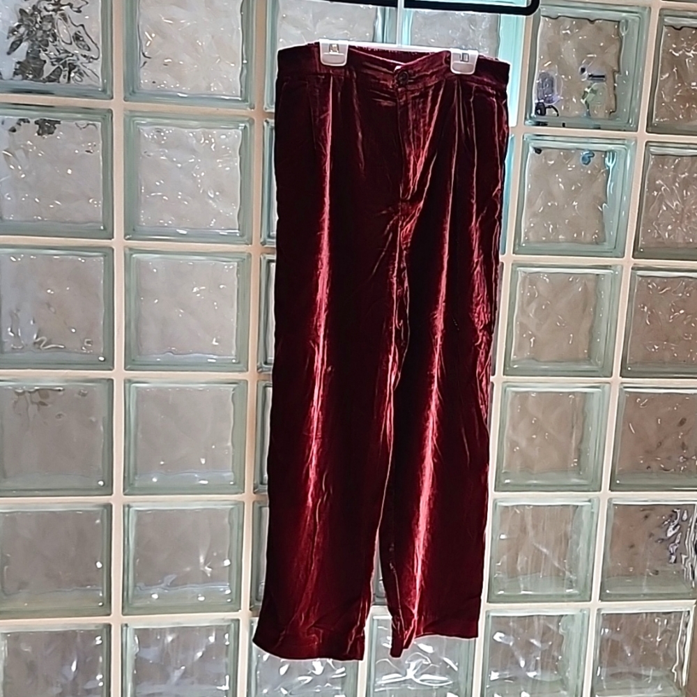 Madewell Ladies M burgundy velvet pants